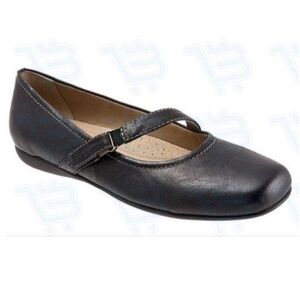 Trotters Shoes Mary Jane Simmy Leather Flats Black